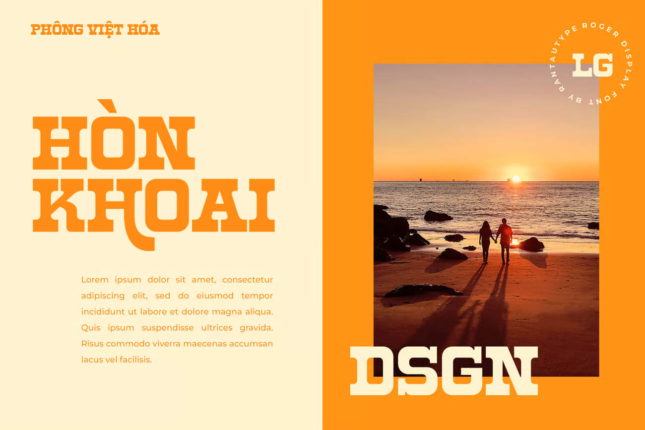 Font chữ Display đậm chất Retro TH Roge Việt hóa Font chữ Display đậm chất Retro TH Roge Việt hóa